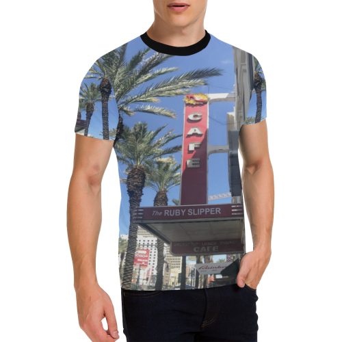 Ruby Slipper Cafe Men's All Over Print T-Shirt with Chest Pocket (Model T56)