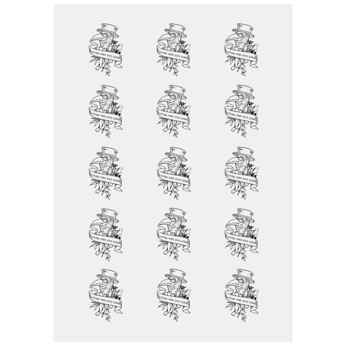 Plague Doctor Personalized Temporary Tattoo (15 Pieces)