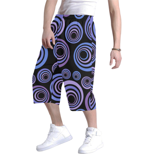 Retro Psychedelic Ultraviolet Pattern Men's All Over Print Baggy Shorts (Model L37)