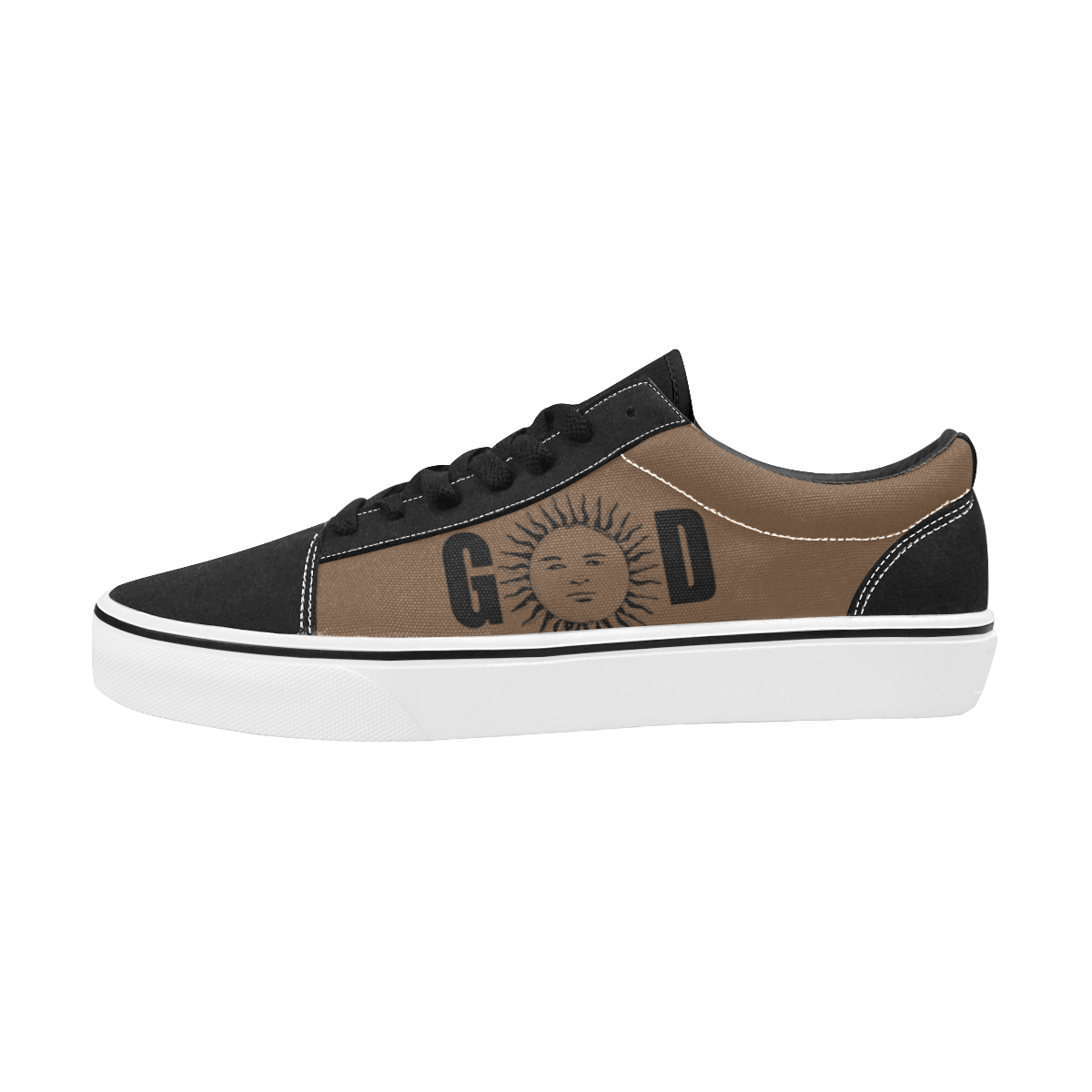 GOD Surface 1 Black & Brown Men's Low Top Skateboarding Shoes (Model E001-2)