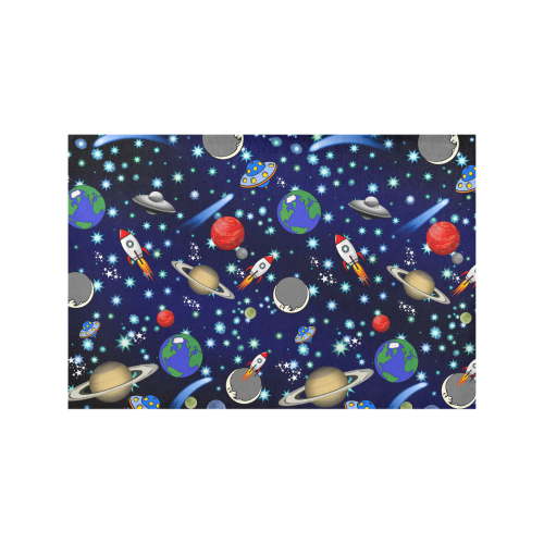Galaxy Universe - Planets,Stars,Comets,Rockets Placemat 12’’ x 18’’ (Set of 2)