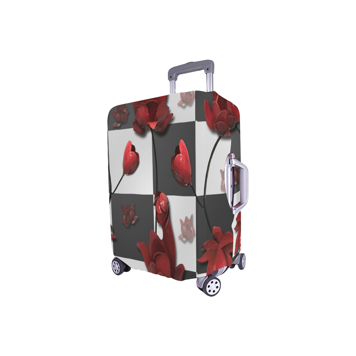 Burnt Crimson Flora Luggage Cover/Small 18"-21"