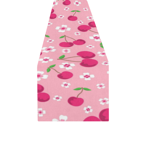 Pink Cherries Table Runner 14x72 inch