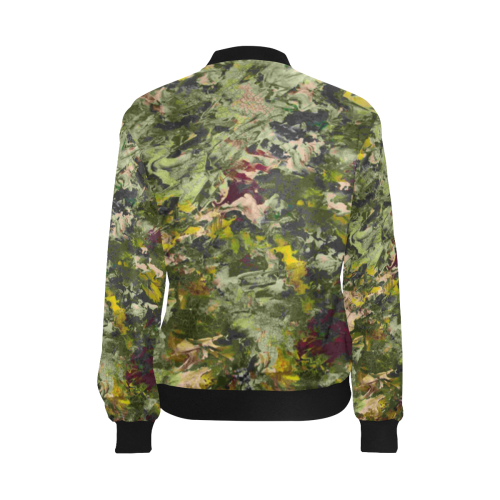 Spring All Over Print Bomber Jacket for Women (Model H36)