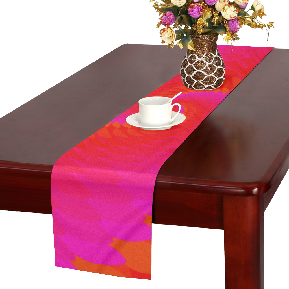 Red pink wave Table Runner 14x72 inch