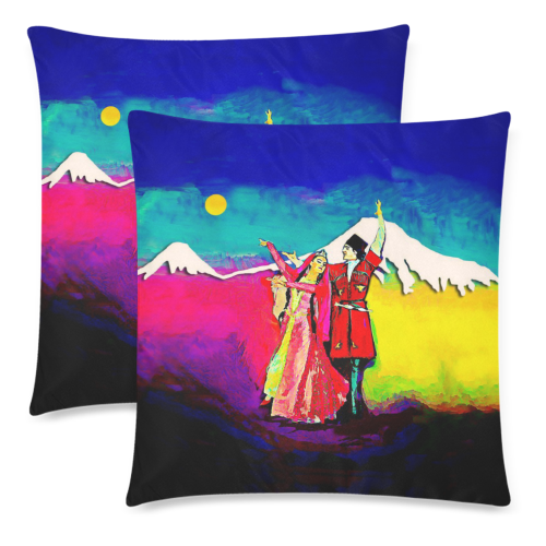 Dancing for the Mountains Custom Zippered Pillow Cases 18"x 18" (Twin Sides) (Set of 2)