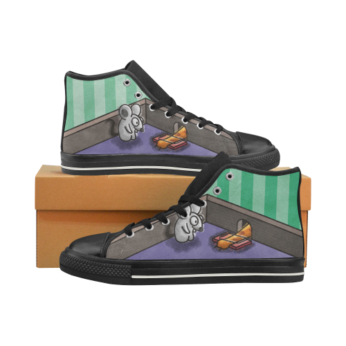 Dumb Cat High Top Canvas Shoes for Kid (Model 017)