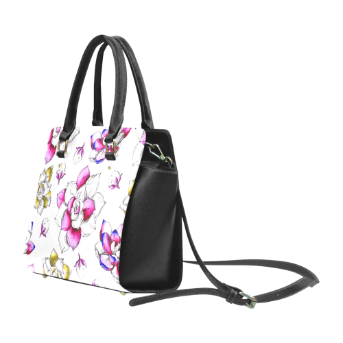 floral pink Classic Shoulder Handbag (Model 1653)