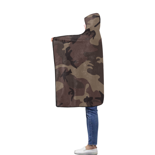 Camo Red Brown Flannel Hooded Blanket 40''x50''