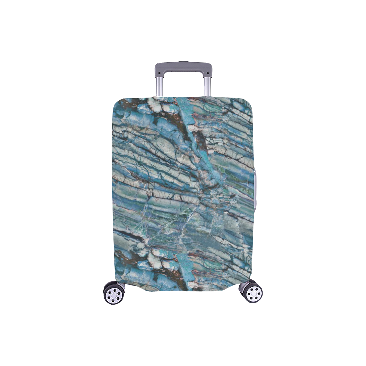 Italian Marble,Taekwood Blu, blue Luggage Cover/Small 18"-21"