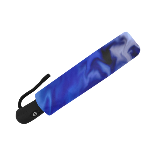 Dark Blue silver waves Auto-Foldable Umbrella (Model U04)