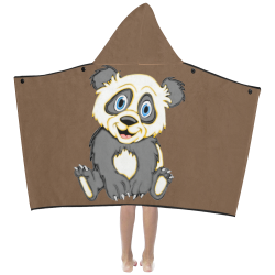 Smiling Panda Brown Kids' Hooded Bath Towels