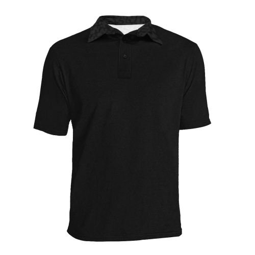 NUMBERS Collection 1234567 Collar Black/Matte Men's All Over Print Polo Shirt (Model T55)