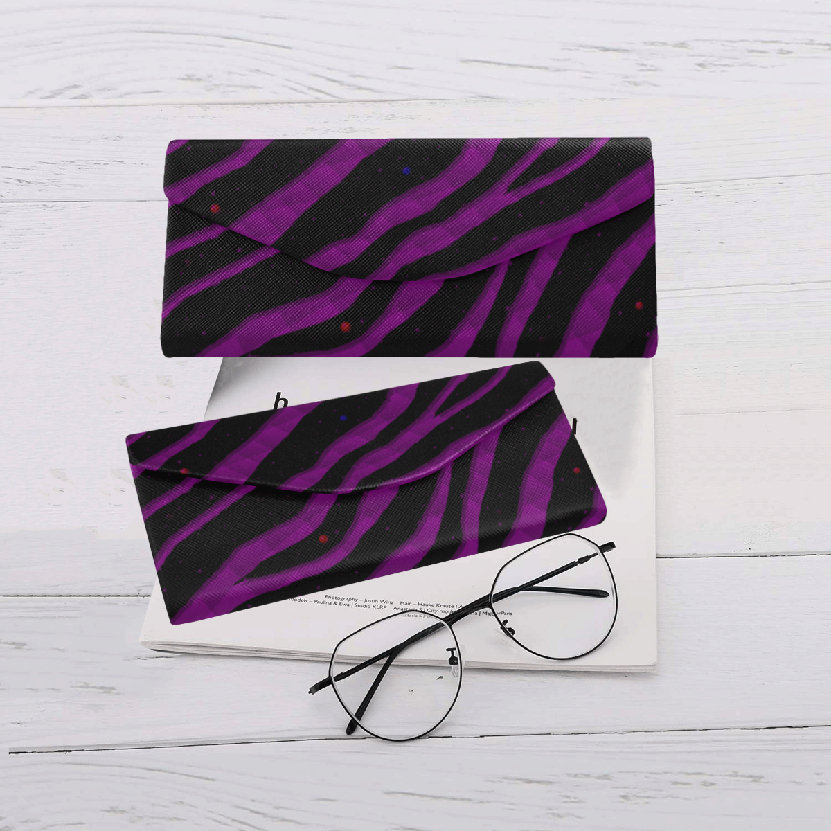 Ripped SpaceTime Stripes - Purple Custom Foldable Glasses Case