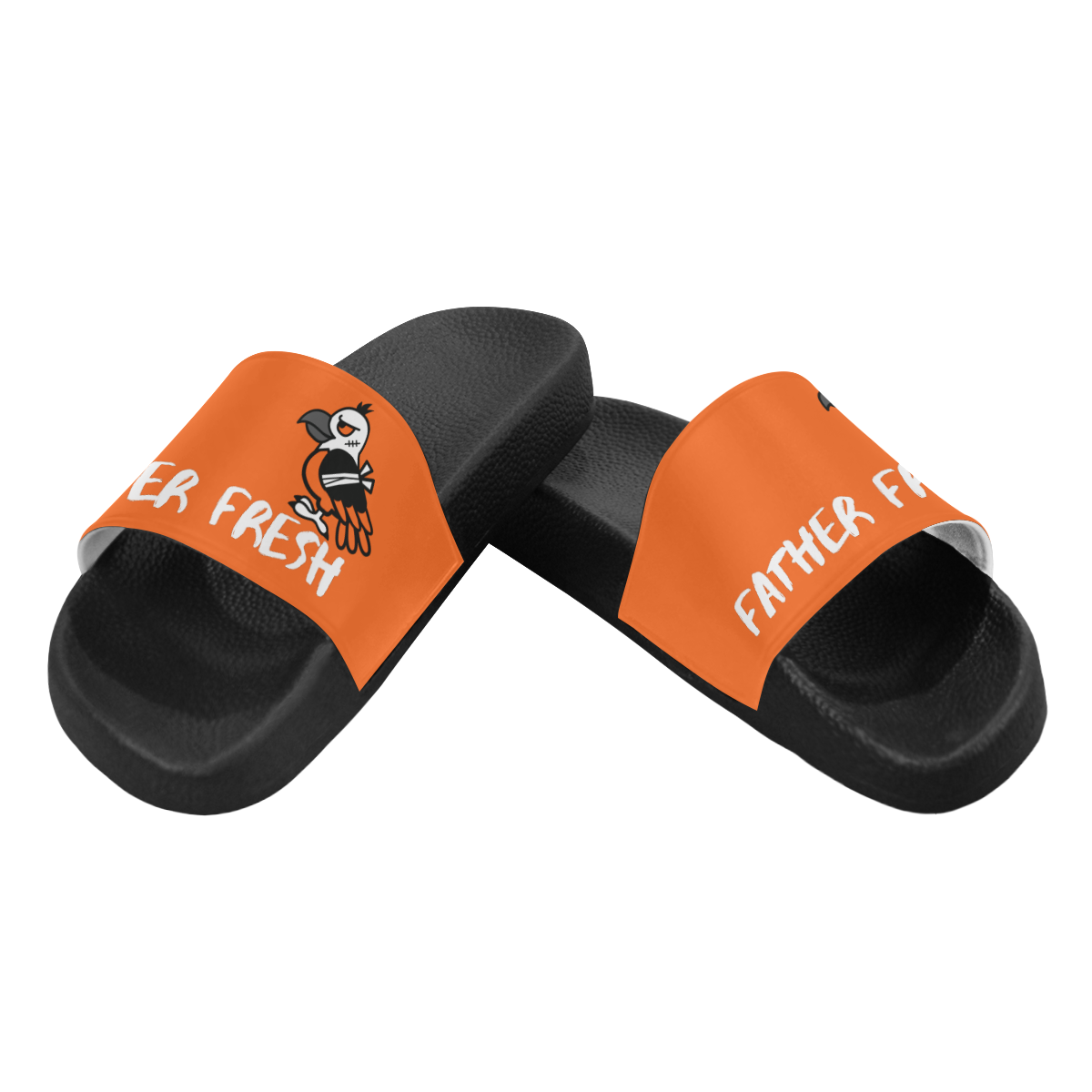 FF Vulture Slides Black/Orange Men's Slide Sandals (Model 057)