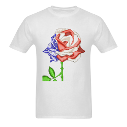 Flag Rose White Men's T-shirt in USA Size (Front Printing Only) (Model T02)