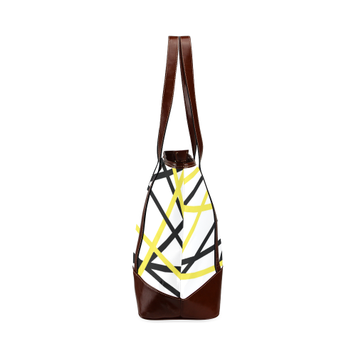 Black and yellow stripes Tote Handbag (Model 1642)