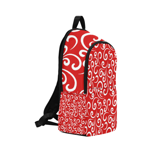 Classic curves red Fabric Backpack for Adult (Model 1659)