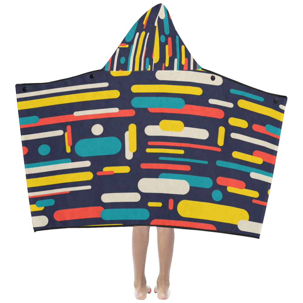 Colorful Rectangles Kids' Hooded Bath Towels