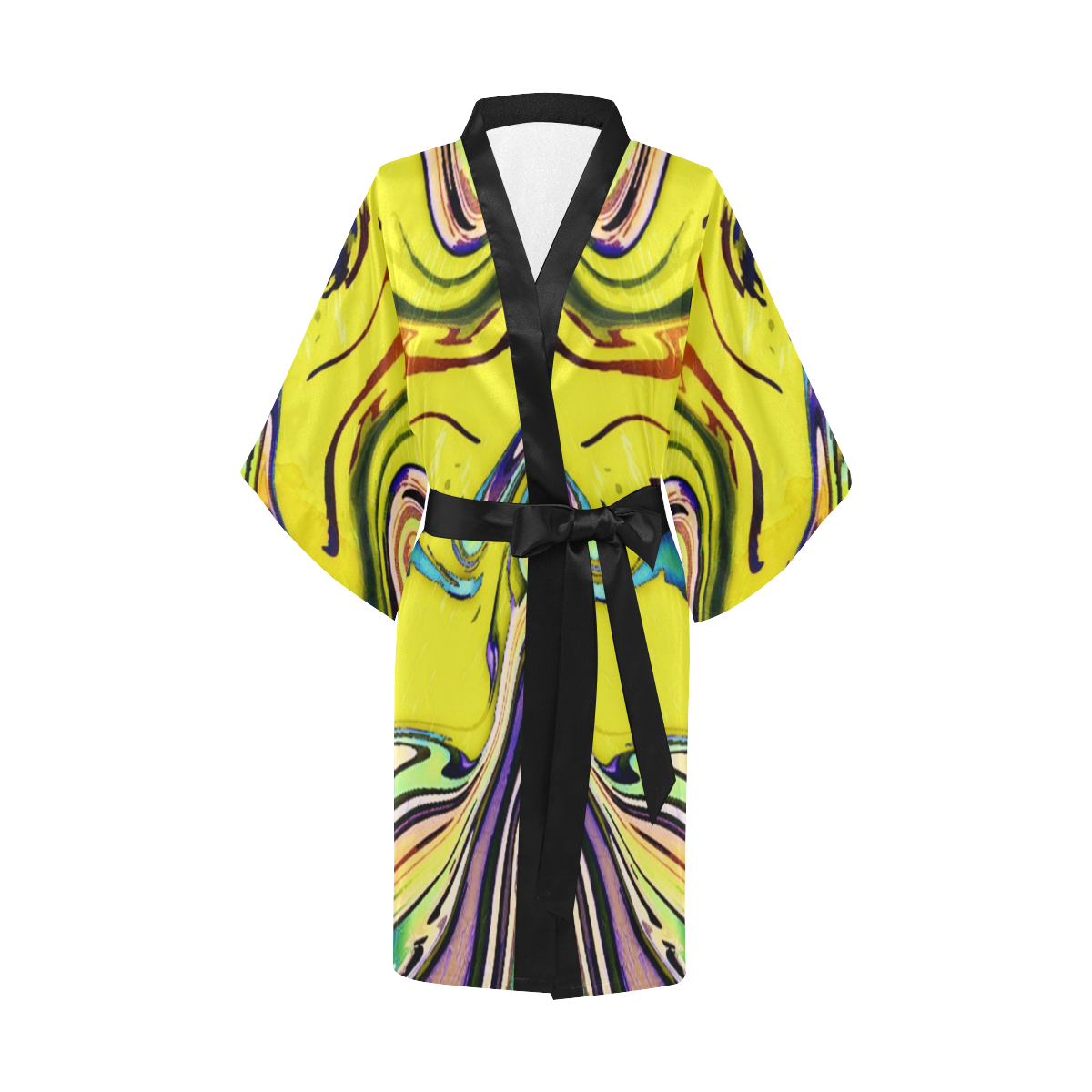 Yellow marble Kimono Robe