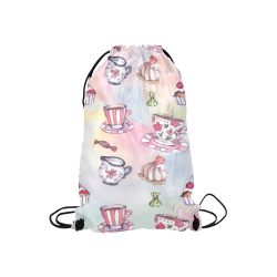 Coffee and sweeets Small Drawstring Bag Model 1604 (Twin Sides) 11"(W) * 17.7"(H)