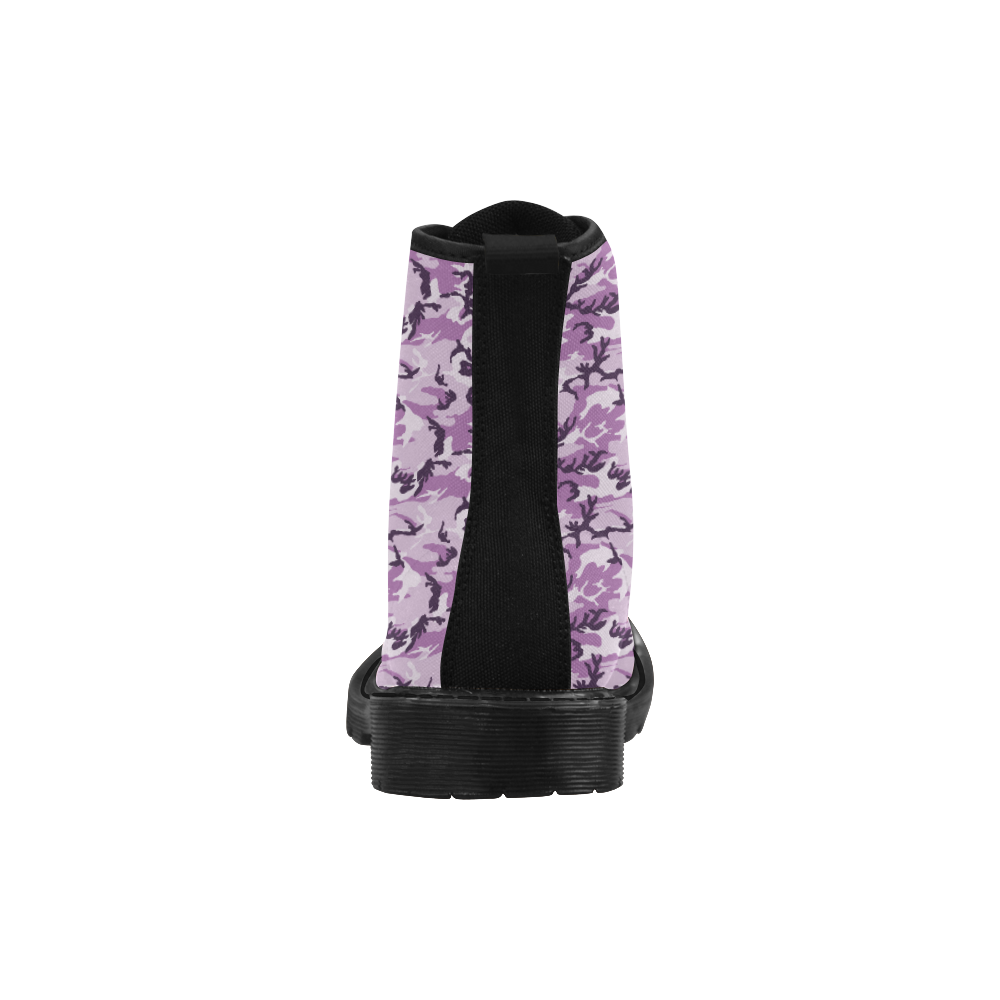 Woodland Pink Purple Camouflage Martin Boots for Women (Black) (Model 1203H)