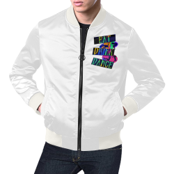 Break Dancing Colorful / White All Over Print Bomber Jacket for Men (Model H19)