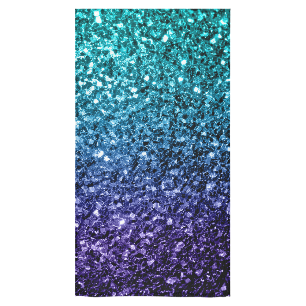 Beautiful Aqua blue Ombre glitter sparkles Bath Towel 30"x56"