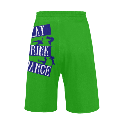 Break Dancing Blue on Green Men's All Over Print Casual Shorts (Model L23)