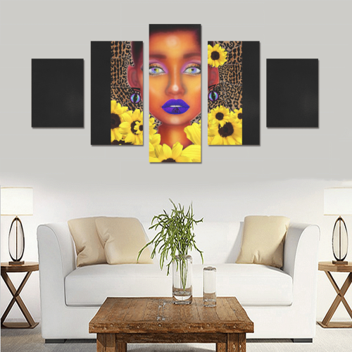 SUNFLOWER  5PC CAN Canvas Print Sets B (No Frame)
