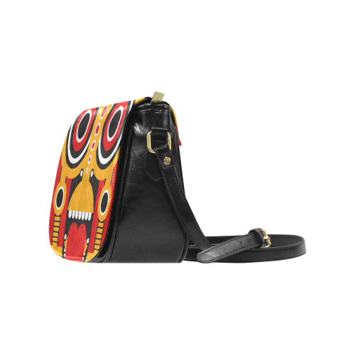 Red Yellow Tiki Tribal Classic Saddle Bag/Large (Model 1648)