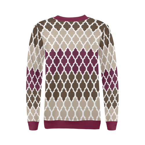 stripe lace pattern All Over Print Crewneck Sweatshirt for Women (Model H18)