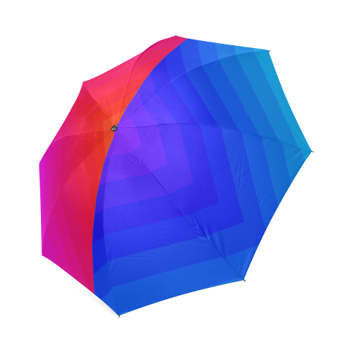 Pink red and blue purple multiple squares Foldable Umbrella (Model U01)