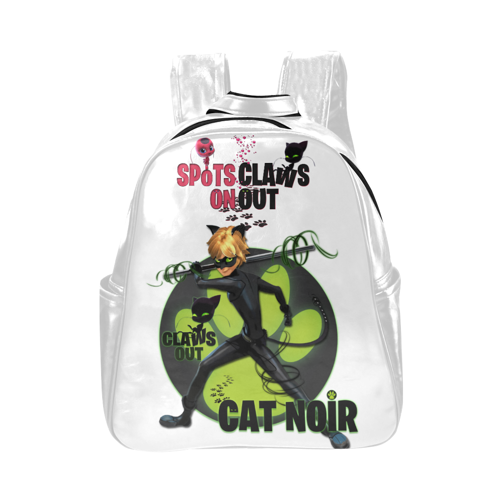cat noir2 Multi-Pockets Backpack (Model 1636)