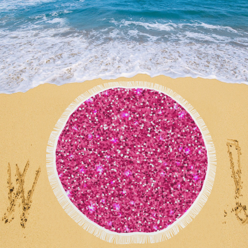 Pink Glitter Circular Beach Shawl 59"x 59"