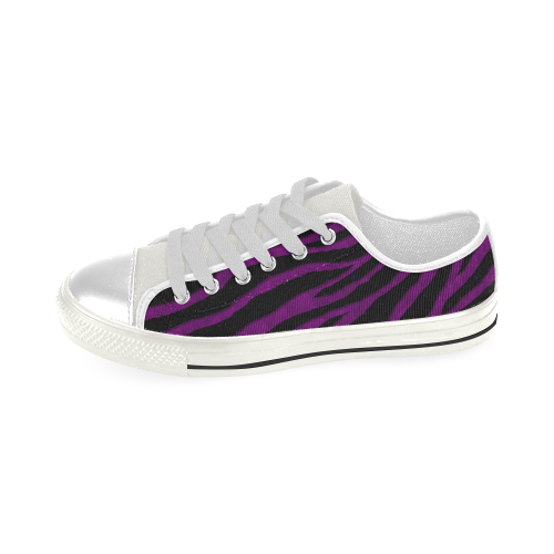 Ripped SpaceTime Stripes - Purple Men's Classic Canvas Shoes (Model 018)