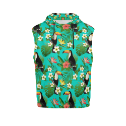 Tropical Summer Toucan Pattern All Over Print Sleeveless Hoodie for Women (Model H15)