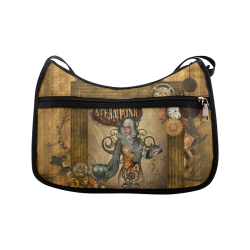 Steampunk lady with owl Crossbody Bags (Model 1616)