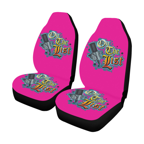 On The List Official Microphone Logo Seat Covers Car Seat Covers (Set of 2)