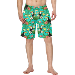 Tropical Summer Toucan Pattern Men's Swim Trunk (Model L21)