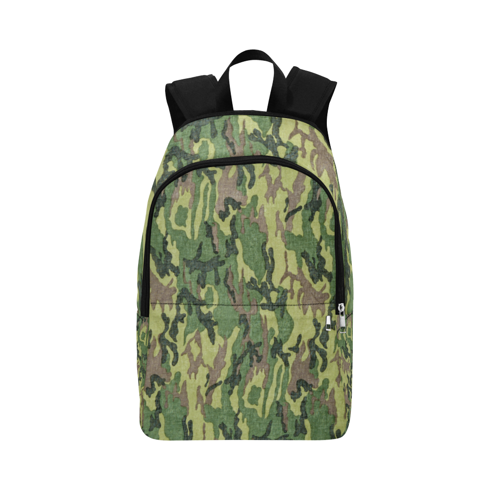 Military Camo Green Woodland Camouflage Fabric Backpack for Adult (Model 1659)