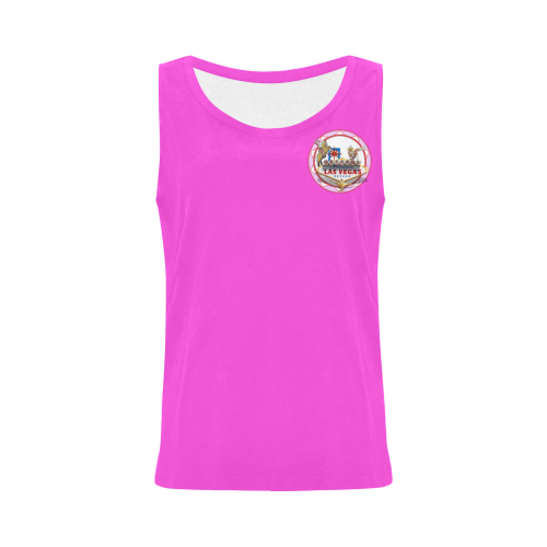 LasVegasIcons Pink Poker Chip on Pink All Over Print Tank Top for Women (Model T43)