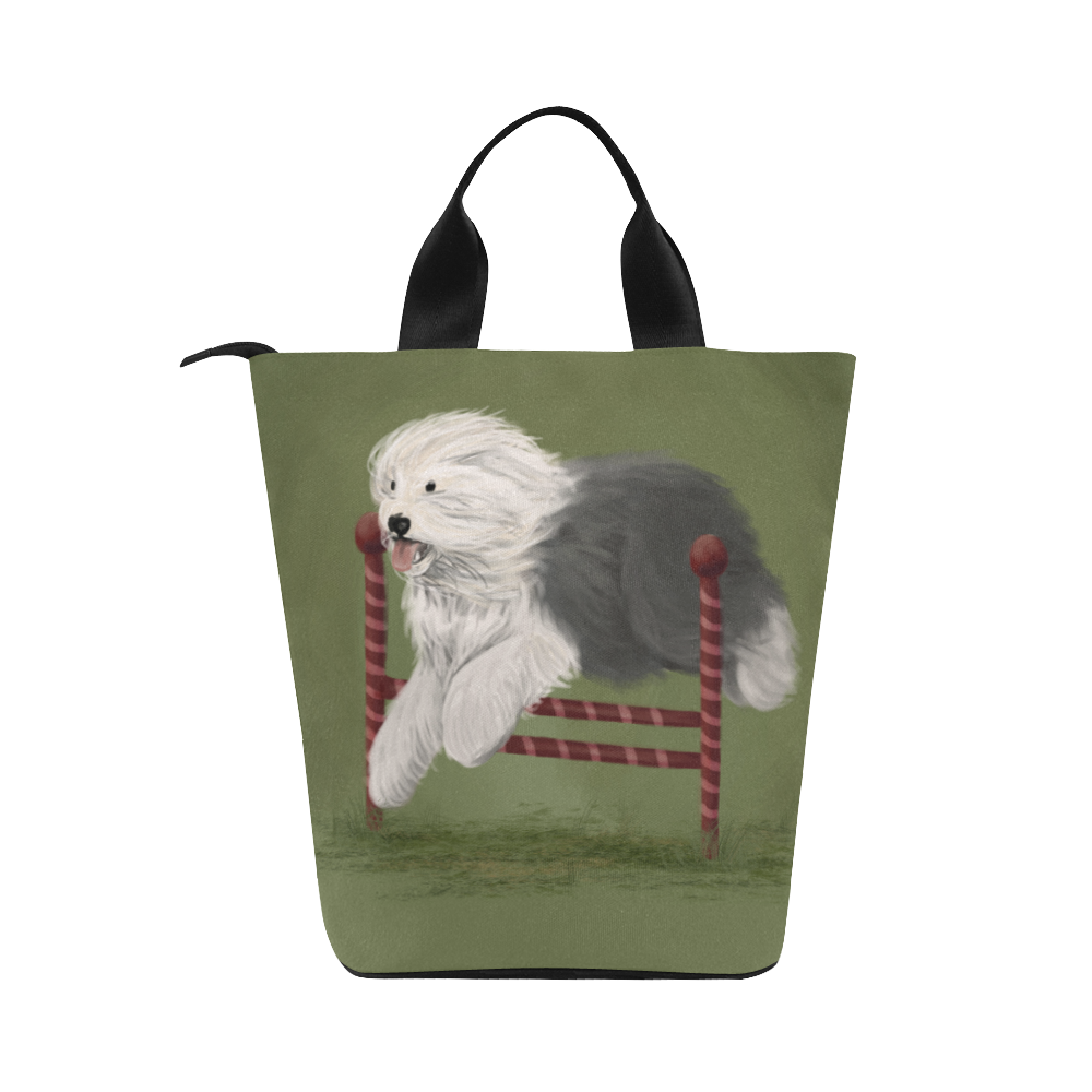 sheepdog-agility big Nylon Lunch Tote Bag (Model 1670)