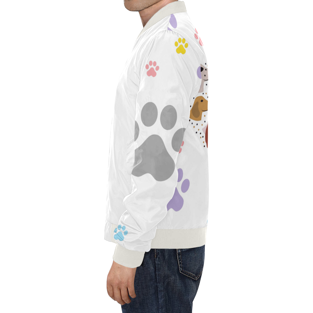 Dog lover white All Over Print Bomber Jacket for Men (Model H19)
