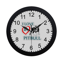 Pitbull Love Circular Plastic Wall clock