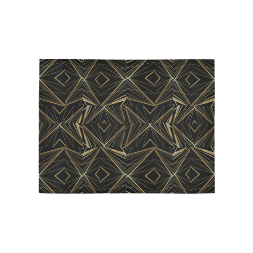 geometric gold lines on black design gold area rug 5x3x4 Area Rug 5'3''x4'