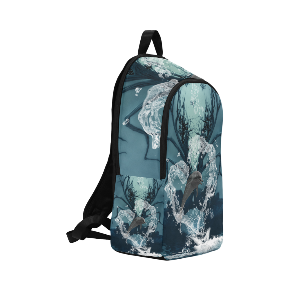Dolphin jumping by a heart Fabric Backpack for Adult (Model 1659)