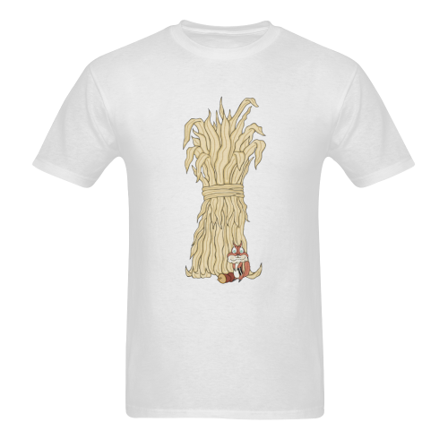Autumn Chipmunk And Haystack White Men's T-shirt in USA Size (Front Printing Only) (Model T02)