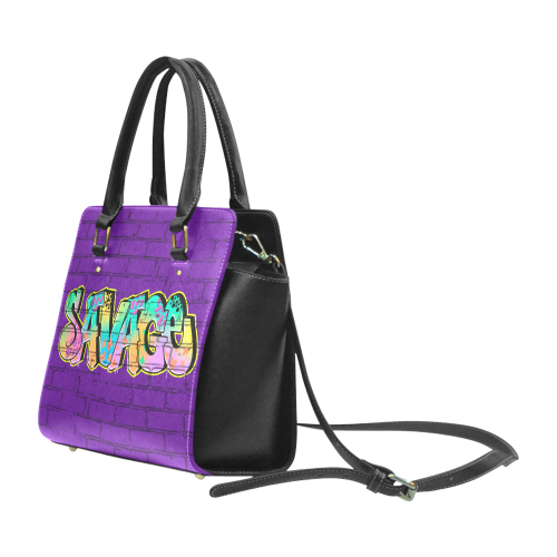 Savage Graffiti Brick Purple Classic Shoulder Handbag (Model 1653)