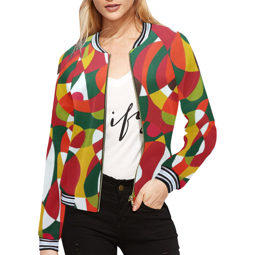 Vita All Over Print Bomber Jacket for Women (Model H21)